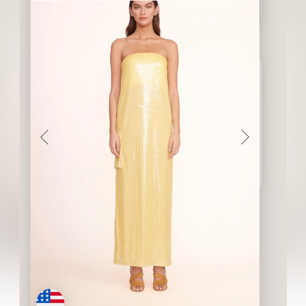 STAUD Casey yellow sequin dress sunray size 2
